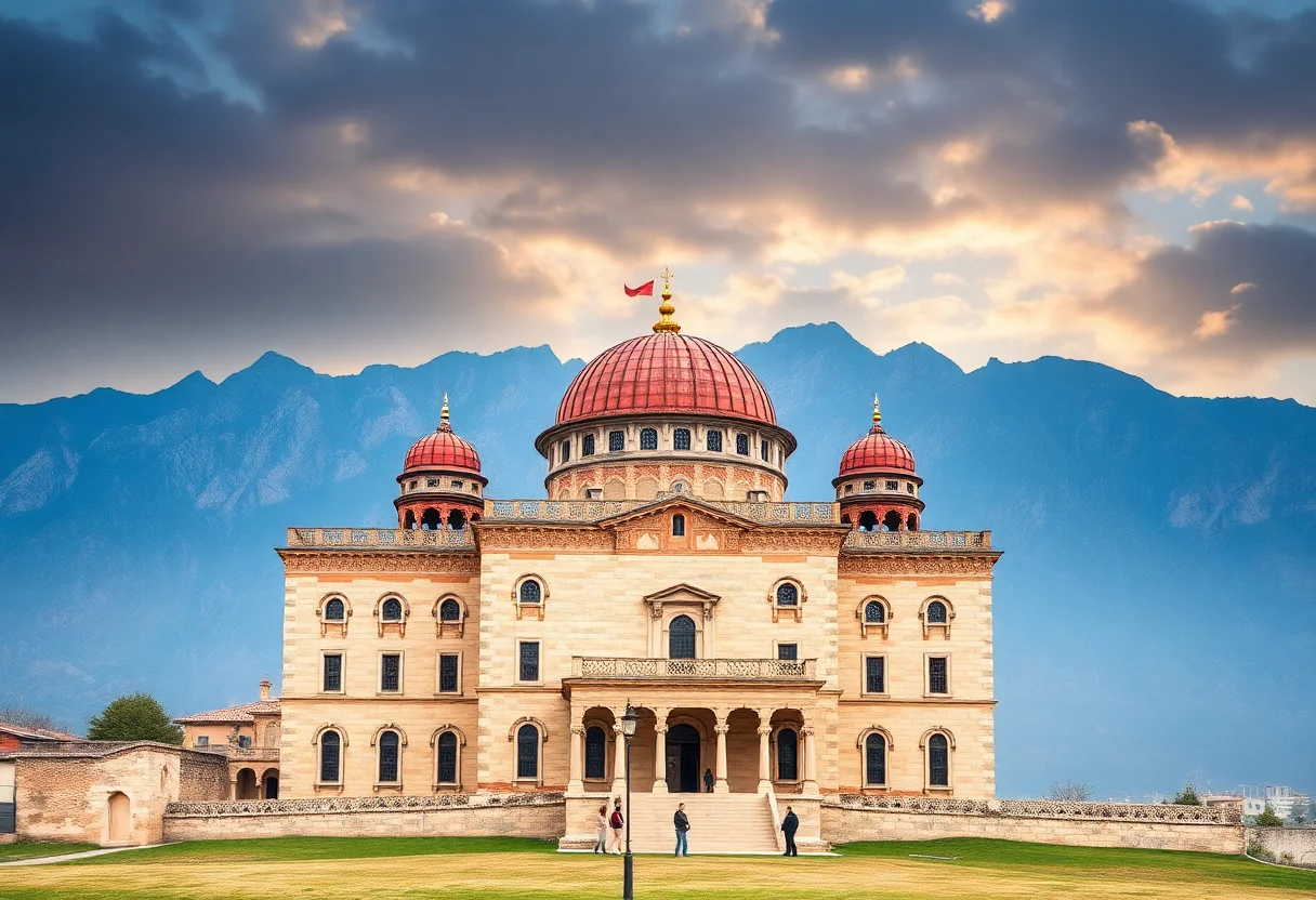 Historical Ishak Pasha Palace against a dramatic mountain backdrop in Eastern Anatolia